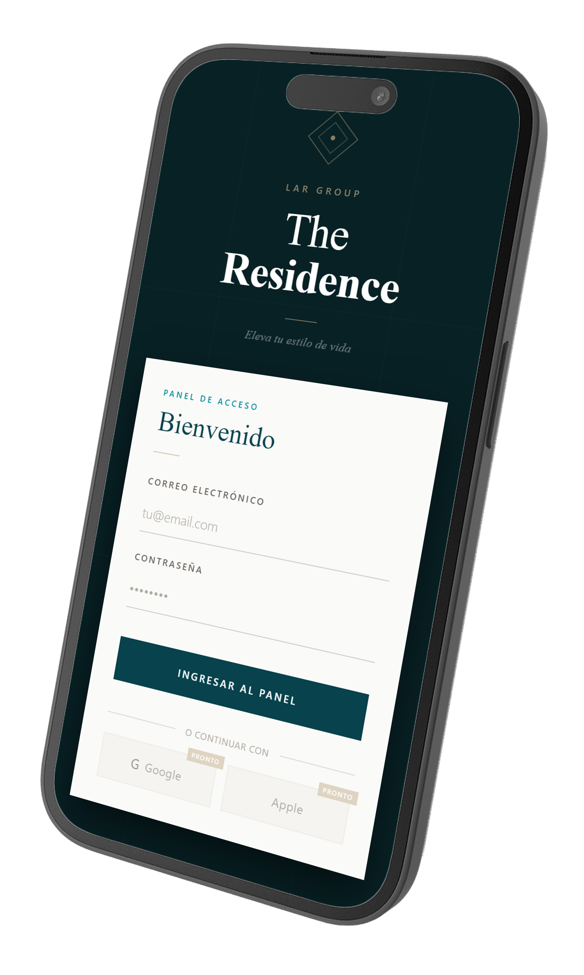 The Residence, pantalla de acceso